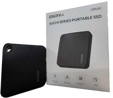 iDsonix SSD Externo 4TB, Portátil SSD, USB3.2 Gen1, Lectura de hasta 466 MB/s y Escritura de 450 MB/s, Disco Duro Sólido Externo para Smartphone USB-C, PC, Tableta, Laptop - i5PLUS