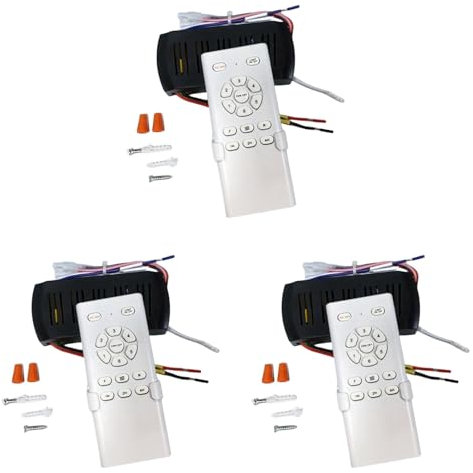 Dxoniislh 3X Conversión de Frecuencia Ventilador de Techo Kit de Control Remoto Luz Alto Voltaje Controlador Receptor Remoto de 6 Velocidades