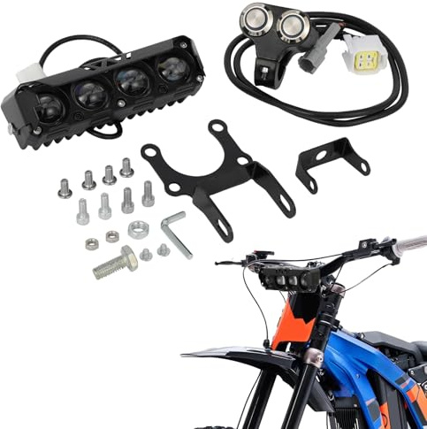 Runfarr Motorrad Scheinwerfer, für Sur Ron Sur-Ron Light Bee S/X | Motorrad-Frontlichtleiste, Plug-and-Play-Scheinwerfer-Set Fahrlicht-Scheinwerfer mit Schalter und Montagehalterung