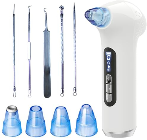 Mitesserentferner Porenreiniger,3 In 1 Gesicht Sauger Mitesser Entferner,Porensauger Mitesserentferner,Blackhead Remover, Pickelentferner Mit Kalte Kompresse beruhigende Wärmekompresse