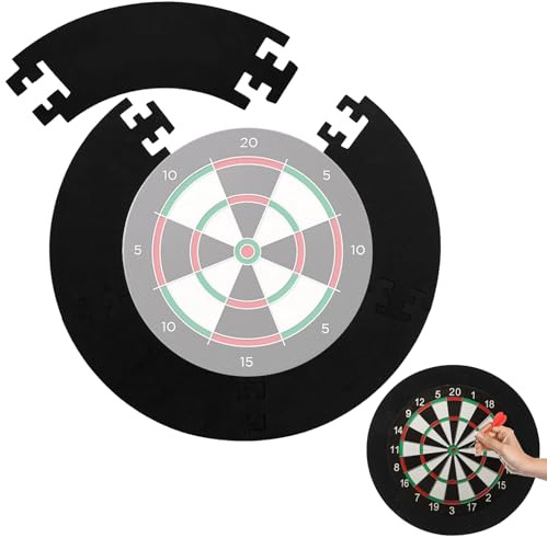 Hengrongshen 5 Pcs Spleißen Dart Surround Wandschutz, Haltbares Eva Dartboard Surround Innendurchmesser 45cm, Außendurchmesser 72cm, Dart Umrandung für Dart Wandschutz, Dartscheibe Schutz