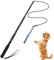 Iewroyt Flirt Pole for Dogs, Telescopic Dog Chase Toy with Replacement Fleece Rope, Dog Stick Toy with Non Slip Handle, Stress Relief Interactive Toys for Teeth Cleaning, Training