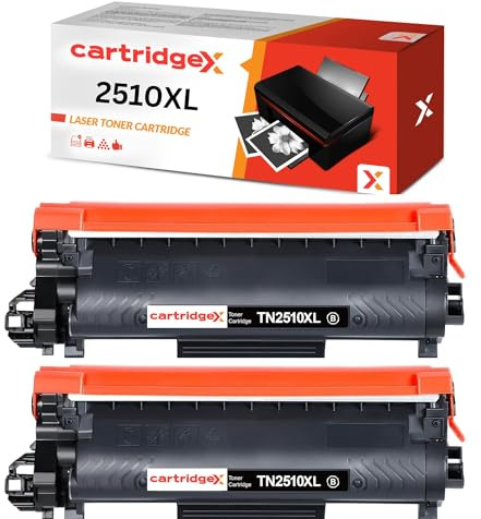 Cartridgex Compatible Toner Cartridge Replacement for Brother TN2510XL For MFC-L2800DW MFC-L2827DW MFC-L2835DW MFC-L2860DW 2-Pack Black