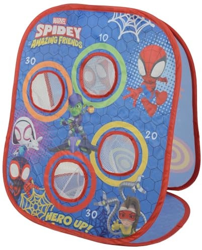 Spidey & Friends Kids 2 in 1 Bean Bag Toss & Target Game | Quick & Easy Pop Up Indoor Outdoor Play | Childrens Fun Garden Beach Camping Party Games | Ages 3+