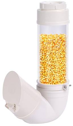 Automatischer Hühnerfutterspender aus PVC-Rohr, Schwerkraft Hühnerfutterspender ohne Verschwendung, Hängender Geflügelfutterspender für Hühner, Enten, Truthähne, Gänse, 4L