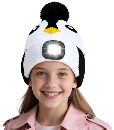 AWSOLAR Weihnachts Mütze mit Licht Kinder, Mütze Mit LED Licht Kinder und Erwachsene