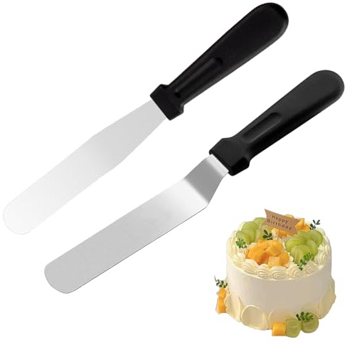 2pièces Spatules Patisserie Anglées,Glaçage Gâteaux Spatule Décalée,Tarte À La Palette Angulaire,Spatule à Crème pour Gâteau,Accessoires de Décoration de Gâteaux,pour Pâtisserie,Boulangerie