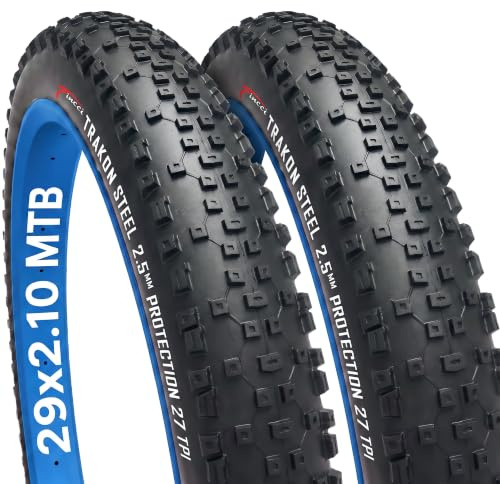 Fincci MTB Fahrradreifen 29 Zoll 2.10 ETRTO 54-622 Pannenschutz 2er Set | 2,5 mm Pannenschutz und 27 TPI mit langlebigem Profil für Grip bis 40 PSI auf E-Bike, XC, Enduro und Hybrid-Fahrrad