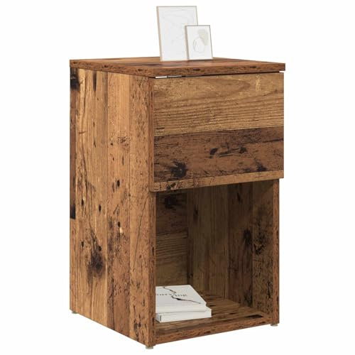 vidaXL Bettschrank Altholz 29 x 31,5 x 49 cm Holzwerkstoff, Schlafzimmermöbel, Moderne Stauraum-Lösung, minimalistischer Schrank, schicker Nachttisch, Holz-Tisch und praktische Deko
