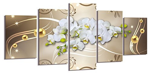 Visario Bild & Kunstdruck der Deutschen Marke 200 x 100 cm ArtNr 6346 Bilder auf Leinwand Kunstdrucke abstrakt Wandbild fünfteilig