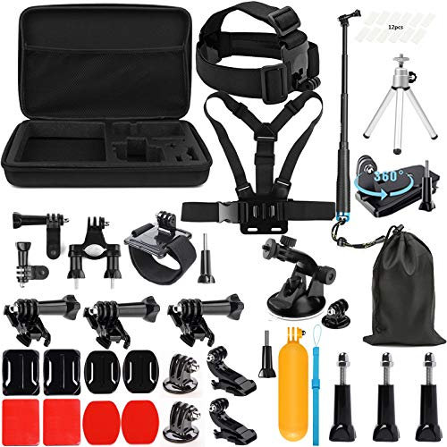SHOOT Zubehör Set für Go Pro Hero13 12 11 10 9 8 7 6 5 4 3+ SJ4000 SJ5000 SJ6000 und andere Outdoor Sport Action Kamera