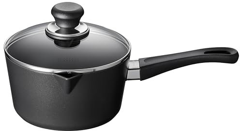 Scanpan Classic Plus 2 Quart Nonstick Sauce Pan with Lid – Compatible with Gas and Electric Stovetops, Metal Utensil Safe, Oven Safe to 500°F, Dishwasher Safe, Black