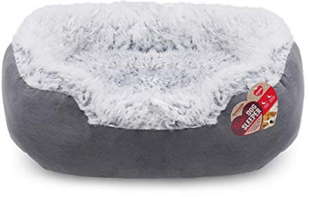 Rosewood Grey Lion Oval Dog Bed, Medium, 67x57cm