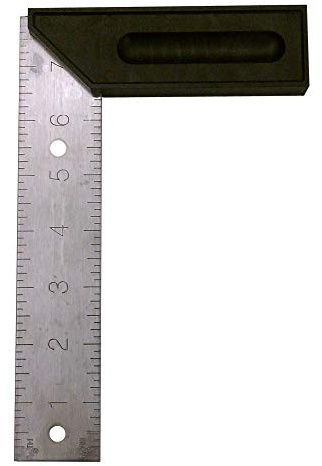 Johnson Level & Tool 450 Try & Mitre Square – Structo-Cast Handle, 8, Silver, 1 Square