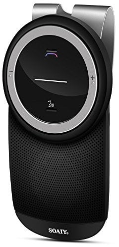 SOAIY S61 Auto Kfz Freisprecheinrichtung Bluetooth V4.1 Freisprechanlage Multipoint Car-Kit für Sonnenblende Automatische Abschaltung Aktivierung möglich Musik GPS mit Sprachsteuerung