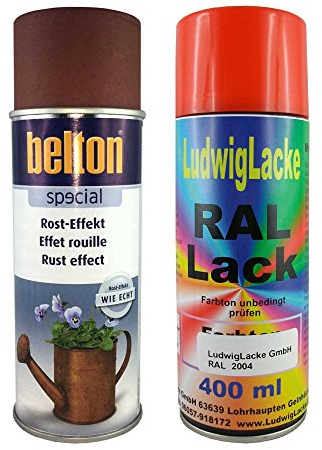LudwigLacke Rosteffekt Spray 400ml + Grundierung 400 ml