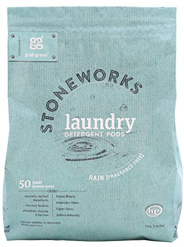 Grab Green Stoneworks - Detergente para lavandería natural, 50 cargas