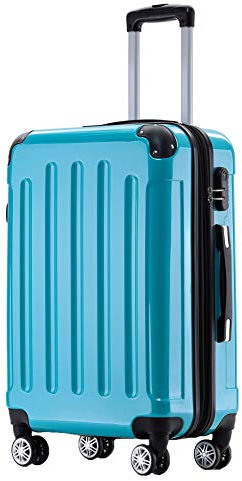 BEIBYE Zwillingsrollen 2048 Hartschale Trolley Koffer Reisekoffer Taschen Gepäck in M-L-XL-Set (Türkis, L)