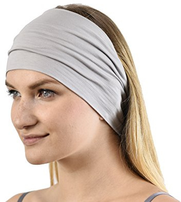Jasmine Silk Unisex Bamboo Headband Hair Band (Grey)
