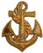 Aufnäher Bügelbild Aufbügler Iron on Patches Applikation Anker Nautik 3,9 x 5cm Farbe: Lurex-Gold VOR224-1