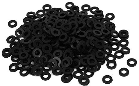 sourcing map 400pcs Rondelle Isolante Plate Nylon Joint Entretoise Noir M3 x 6mm x 1mm