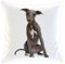 Kissen/weiches Kuschelkissen mit Füllung 40x40cm - Motiv: Whippet/Windhund sitzend | 002