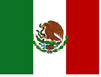 Stockfahne, Fahne, Flag, Flagge, 30 x 45 cm Mexico, Mexiko, im 5er Set