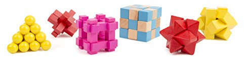 Small Foot 11284 Bunte Geschicklichkeitsspiele aus Holz, FSC 100%-Zertifiziert, 12-er Set Holzknoten, Gehirn-Jogging für Groß und Klein ab 5 Jahre Spielzeug, Mehrfarbig
