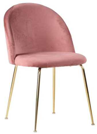 Loungedreams Potterlek Stuhl, pink/rosa, Samt, 51 x 52 x 78, goldene Beine, 2er Set, Stuhl, Sessel