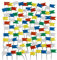 Landkarte Flagge Pinnadeln,Markierungsfähnchen 100er Pack Farbige Markier Fahnen Pins Kunststoffkopf Landkarte Flagge Pinnadeln für Reise Weltkarten Pinnwand Landkarten 7 Zufällige Farben