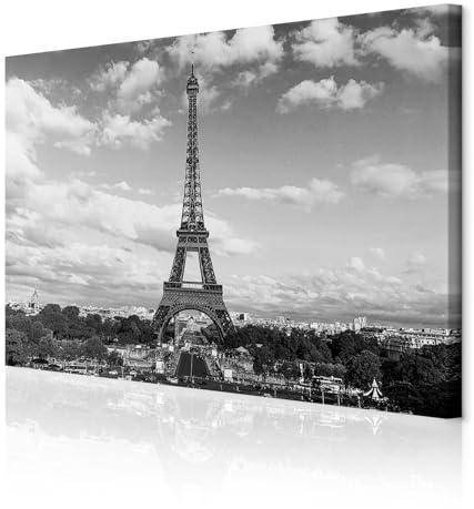 decomonkey Bilder Paris Eiffelturm 120x80 cm 1 Teilig Leinwandbilder Stadt | Strukturleinwand, Holzkeilrahmen, Bild auf Leinwand, Wandbild, Kunstdruck, Wanddeko, Wohnzimmer, Wanddekoration, Architektur