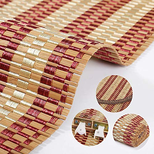 MANG Stores À Enroulement en Bambou Store Enrouleur De Style Japonais Volets De Levage pour La Cuisine Décoratifs Rideau Rétro/Naturel