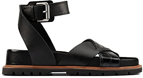 Clarks Orianna Cross, Sandali Donna, Black Combi Leather, 40 EU