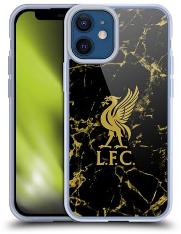 Head Case Designs Offizielle Liverpool Football Club Schwarz & Gold Marmor Wappen & Liverbird Muster 1 Soft Gel Handyhülle Hülle kompatibel mit Apple iPhone 12 Mini