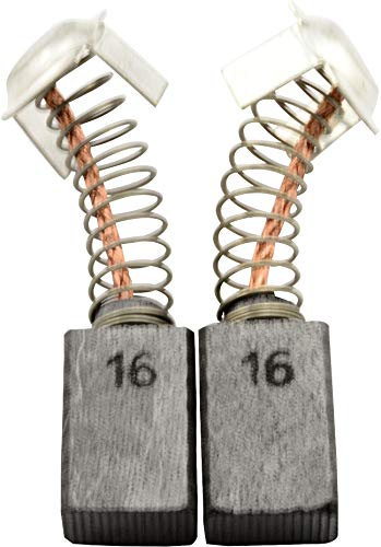 Spazzole di Carbone ca-17-53841 per Hitachi Martello DH 40MA - 7x11x17mm - Con arresto automatico, molla, cavo e connettore - Sostituisce le parti originali 999043 & 999073
