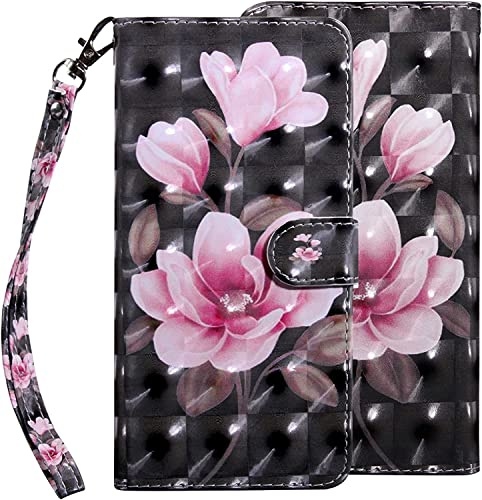 GLANDOTU Case for Samsung Galaxy A10/ M10 Case Flip Wallet PU Leather Cover with Magnetic Button Standing Funstion Full Body Protective Phone Cases - Pink lotus