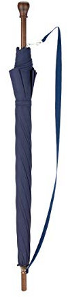 Paraguas de pastor autentico con mango forma de pomo de madera. Tamaño extragrande, varillas y tejido resistente (color azul)