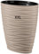 Pflanzkübel Oval mit Herausnehmbaren Einsatz Slim 3D Effekt Blumentopf (Taupe, XXL)