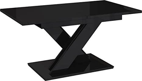 Mirjan24 Table de Salle à Manger Hubara, Table de Cuisine, Table Pratique, Table de Salle à Manger, Table de Salle à Manger rectangulaire, Table Extensible (Noir Brillant)