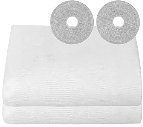 2 Pcs Zanzariera Finestra Adesiva Zanzariera per Finestre 150X200cm Zanzariere con Adesivo Rete per Zanzariera Regolabile Finestra con Zanzariera Ritagliabile (Bianco)