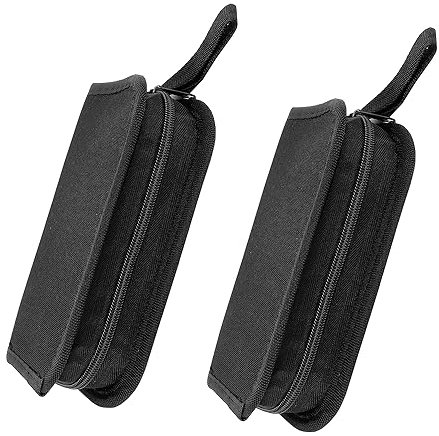 Umaki Kleine Werkzeugtasche aus Segeltuch mit Reißverschluss und 13 verstellbaren Schlaufen und einem Aufbewahrungsgürtel, Werkzeugtasche für Handwerk, Wartung, Schwarz, 2 Stück