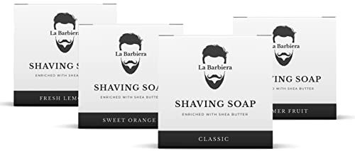 La Barbiera Solid Shaving Soap | 60g Refill Puck | Vegan and Plastic Free (Multipack), Natural