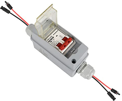 Leitungsschutzschalter PV DC Trennschalter Sicherungsautomat DC12-500V 2 polig Mit Kabel Solarstecker IP65 Wasserdicht Für Solar Anlage (IP65 40A)