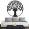 INDIGOS UG - Wandtattoo Wohnzimmer - Wandaufkleber Baum des Lebens - 2 - Lebensbaum Weltenbaum - 120x120 cm - Schwarz - Aufkleber Kinderzimmer Schlafzimmer Küche Badezimmer Büro Dekoration