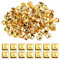 Vesaneae 100 Stück Quadratische Nieten, 10mm Metall Nieten, Punk Pyramid Nieten, DIY Leder Spike Nieten, Metall Quadratische Nieten, Krallen Nieten für Taschen, Kleidung, Schuhe (Gold)