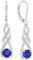 FJ Damen Ohrringe Unendlichkeit Infinity 925 Sterling Silber Hängend Ohrringe Saphir September Geburtsstein Ohrringe Schmuck Geschenke für Damen Frauen Mutter Freundin Mama