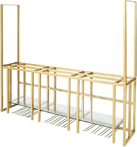 Casier à vin en Fer doré Bar Suspendu Cave à vin Porte-Verre à vin à l'envers Bar Décoration Support de Rangement Bouteille et Porte-Verre Étagère à vin Flottante