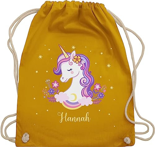 Turnbeutel Rucksack - Einhorn Geschenk Einhörner I Unicorn - Unisize - Senfgelb - personalisierte geschenke mädchen einhornrucksack unicorns with beutel wechselbeutel kita kinderturnbeutel