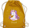 Turnbeutel Rucksack - Einhorn Geschenk Einhörner I Unicorn - Unisize - Senfgelb - personalisierte geschenke mädchen einhornrucksack unicorns with beutel wechselbeutel kita kinderturnbeutel