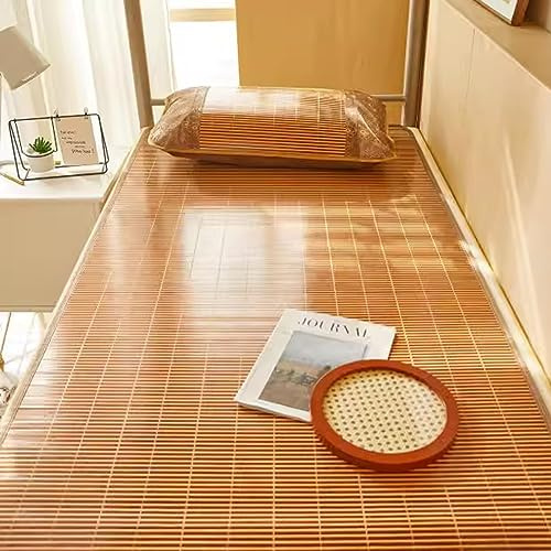 HRXQ Sommer-schlafmatten Atmungsaktiv Glatt Bambusmatte Bett Schlafen Pad, 190×80cm 190×90cm 195×100cm Bambus-Bettmatte Für Haus Schule Schlafsaal (Color : B, Size : L190xW80cm/L75xW31.5in)